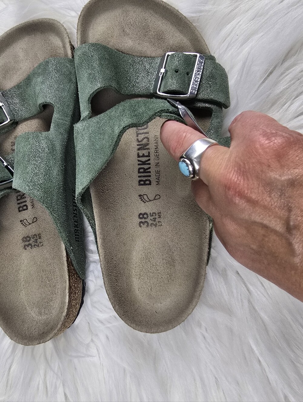 Birkenstock Arizona Shimmering Thyme Sandal Size 38 - Picture 6 of 14